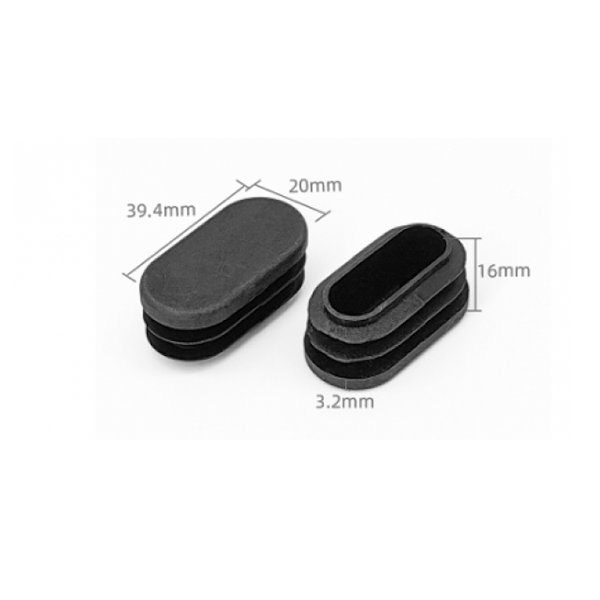 Lot De 20 Embouts Patins Pieds De Meuble Plastique Noir 20x40 Mm - Neuf Uxcell