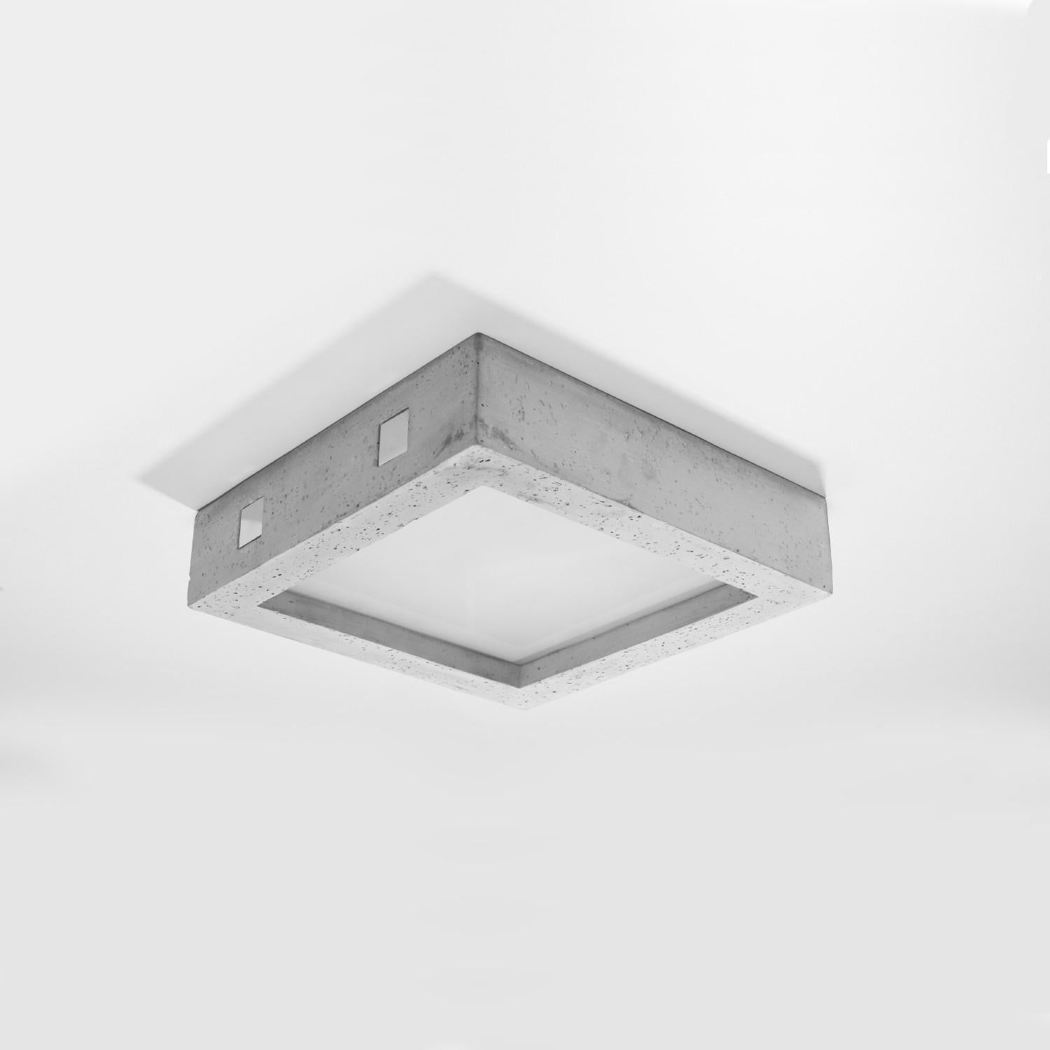 Plafon Riza kwadratowy szaro-biały LED 18W 3000K 1600lm wym: 8 x 33 cm IP20 szkło Sollux Lighting