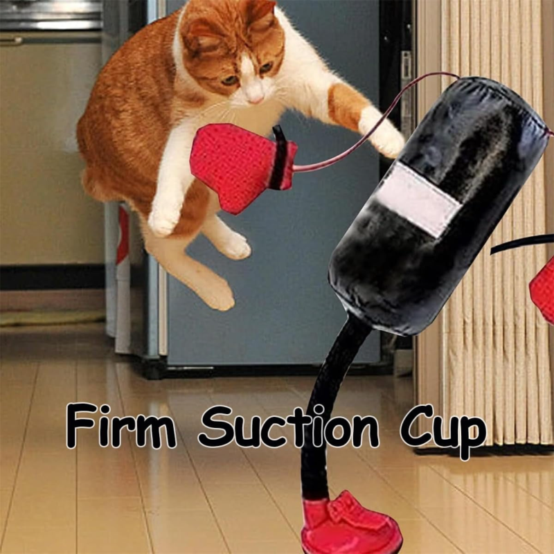 Saco de pancada interativo para gatos com ventosa, brinquedo de boxe para gatinhos. - 3