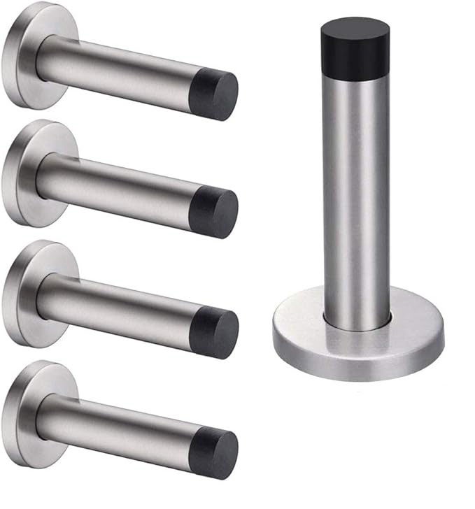 sztuk 90 mm stalowych odbojników do drzwi, wytrzymałych, montowanych na ścianie, gumowych odbojników ze śrubami