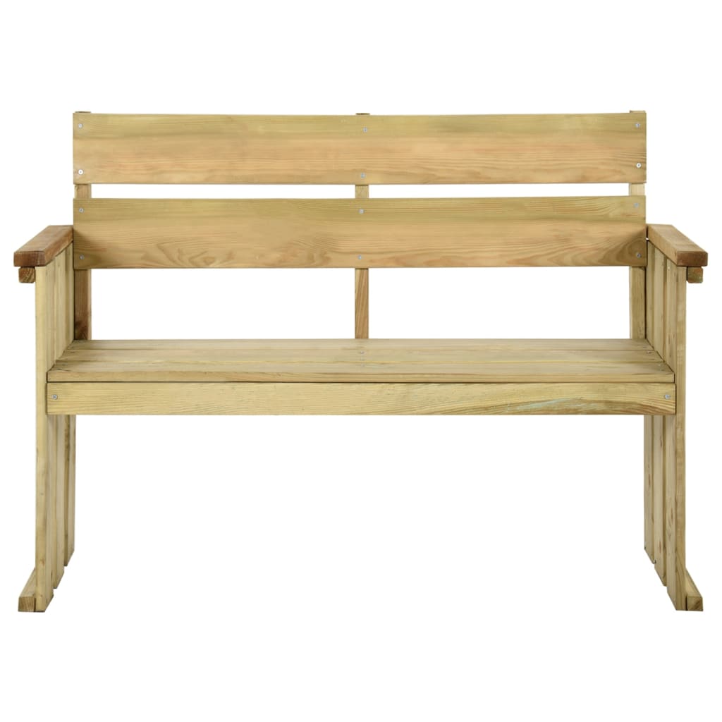 Banc de jardin meuble de patio d'extérieur terrasse 121 cm bois de pin imprégné 02_0011213 - 2