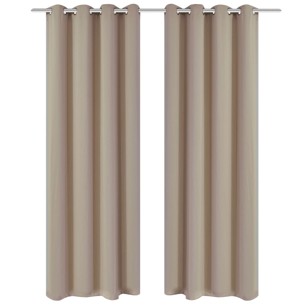 Maison exclusive - cortinas opacas 2 piezas con ojales de metal 135x175 cm crema
