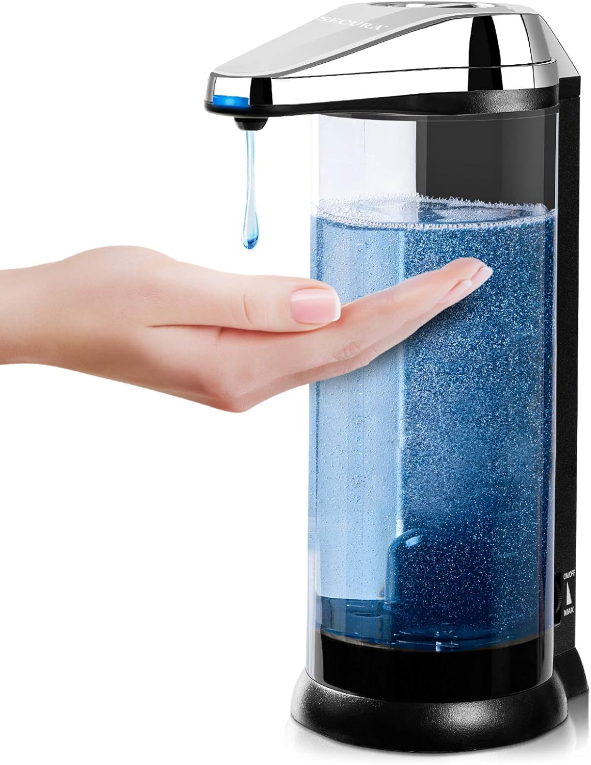 Bezdotykowy elektryczny automatyczny dozownik mydła Premium, 17 oz/500 ml, z pokrętłem do regulacji objętości dozowanego mydła