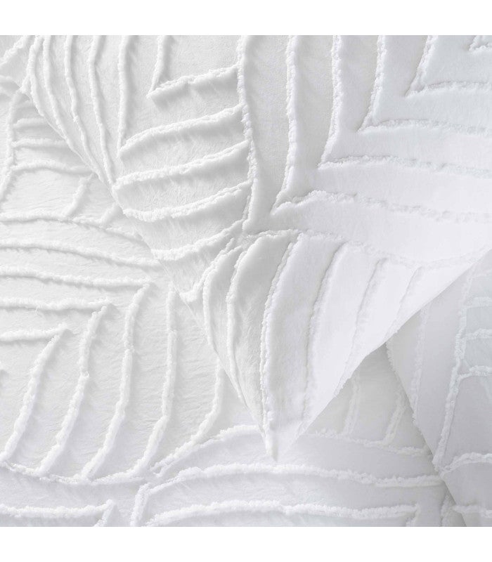 Parure 3 pièces 240x260cm tufté blanc - 240x260cm - Blanc - 4