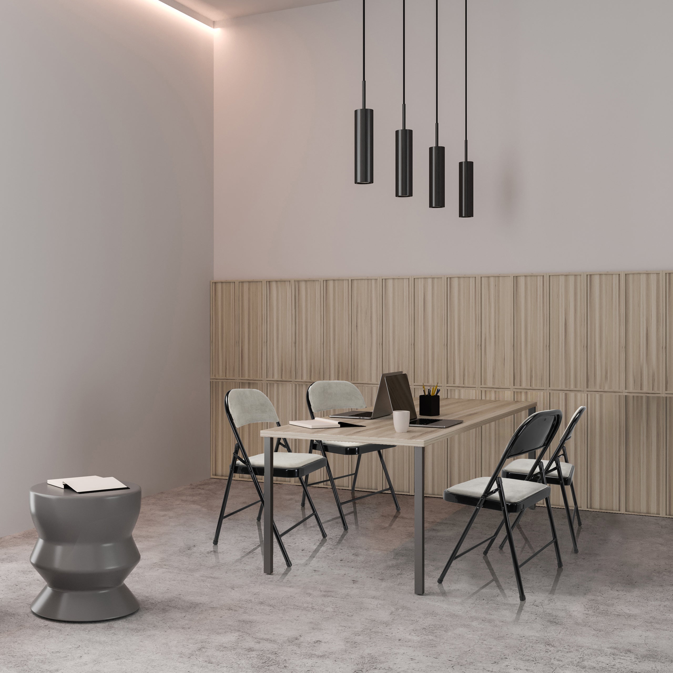 Sedia da conferenza / Sedia pieghevole / Sedia da visitatori TUDELA I velluto bianco hjh OFFICE - 6