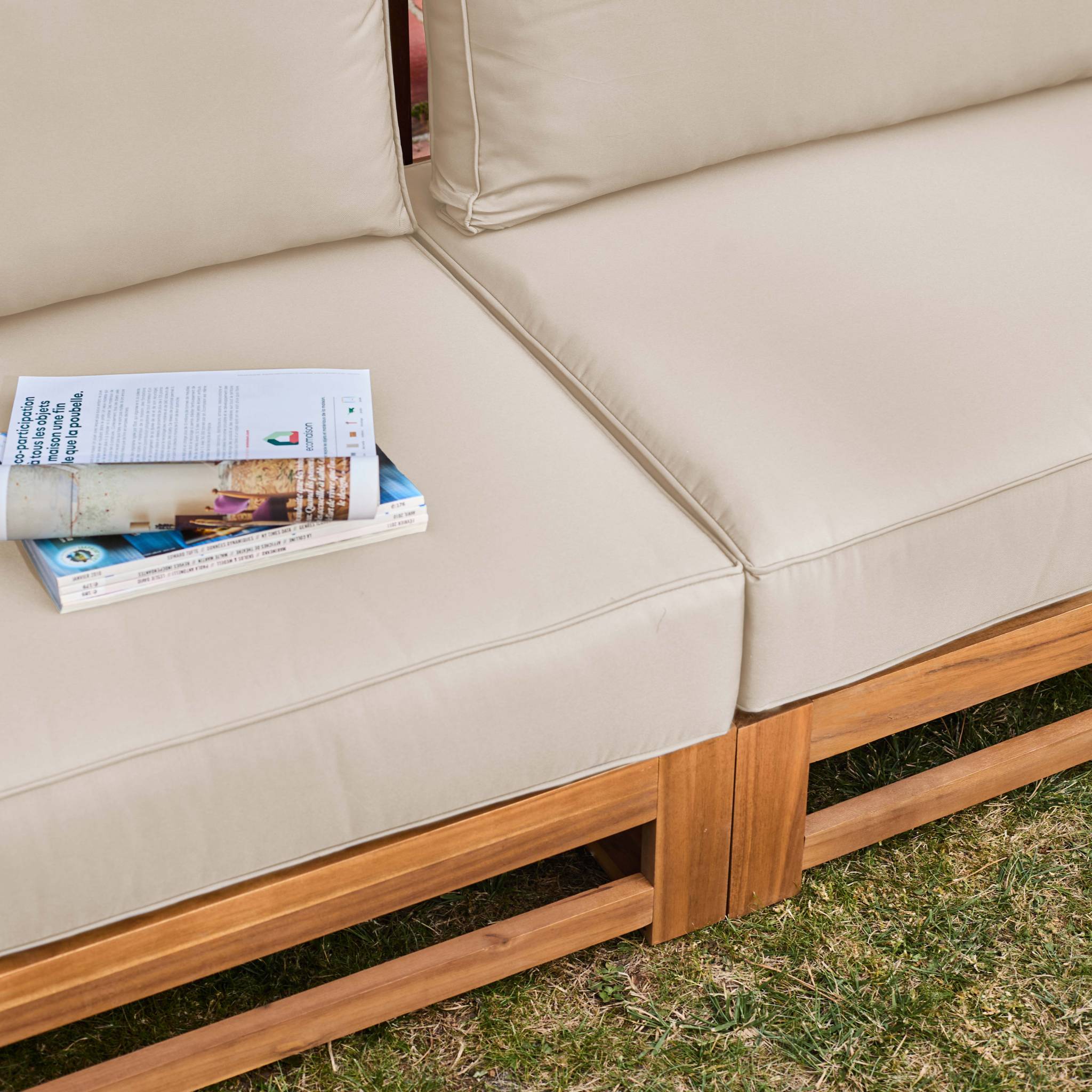 Salon de jardin en Bois Beige 5 personnes - 9