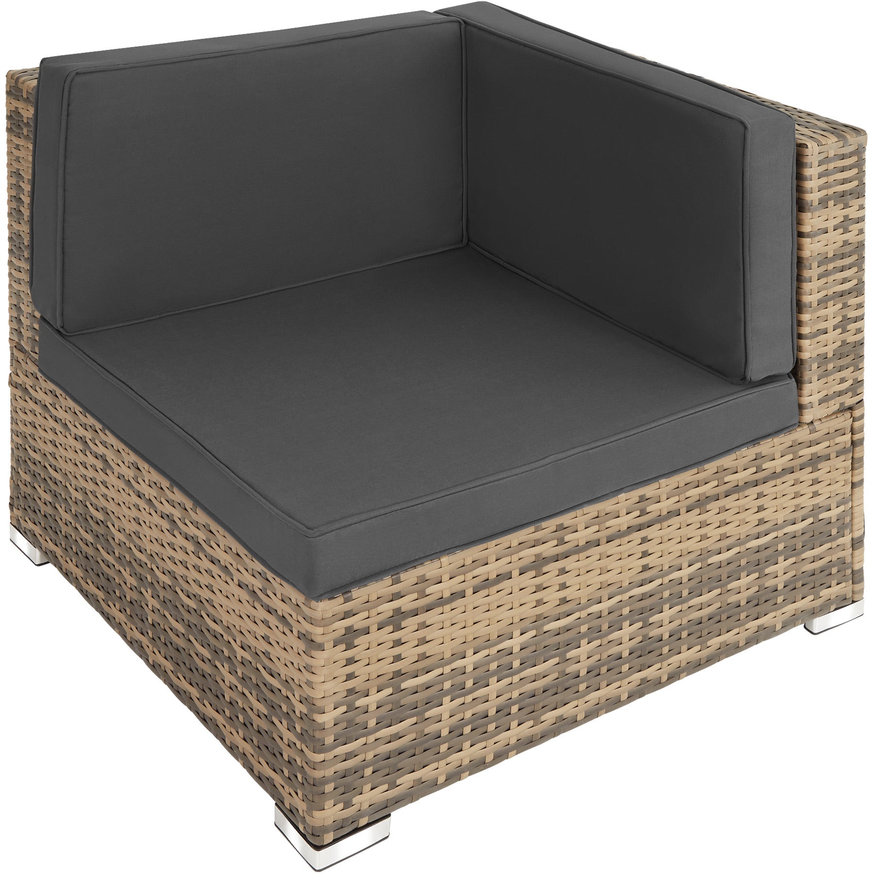 Salon bas de jardin en Acier Marron 5 personnes - 3