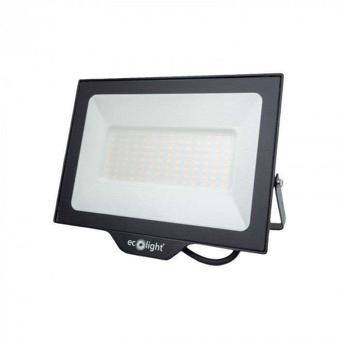 Naświetlacz LED czarny LED 100W 3000K 9000lm IP65 wym: 24,9 x 26 x 3 cm aluminium Ecolight