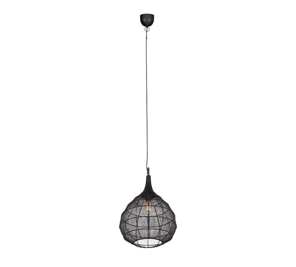 Lampa wisząca Soraya czarna 1xE27x10W industrialna wym: 150 x 42 x 42 cm metal Trio