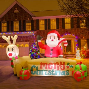Presepio Gonfiabile 7,6 Piedi Con Luci LED - Decorazione Natalizia Per Esterno E Interno - 2
