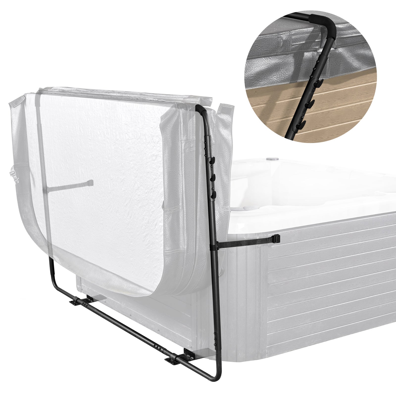 Lève-couverture Pour Spa Rectangulaire - Hauteur Ajustable 80-105cm - Aluminium Robuste - VEVOR