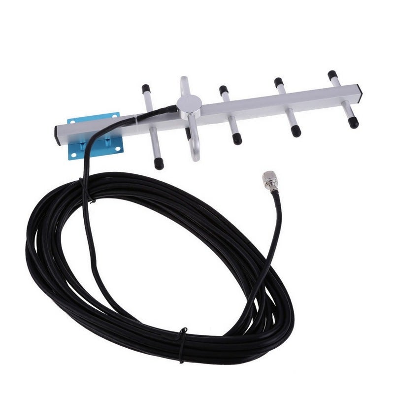 Amplificateur de signal GSM, répéteur de signal GSM, tête unique 900 MHz avec écran LCD, kit d'antenne Yagi - 7