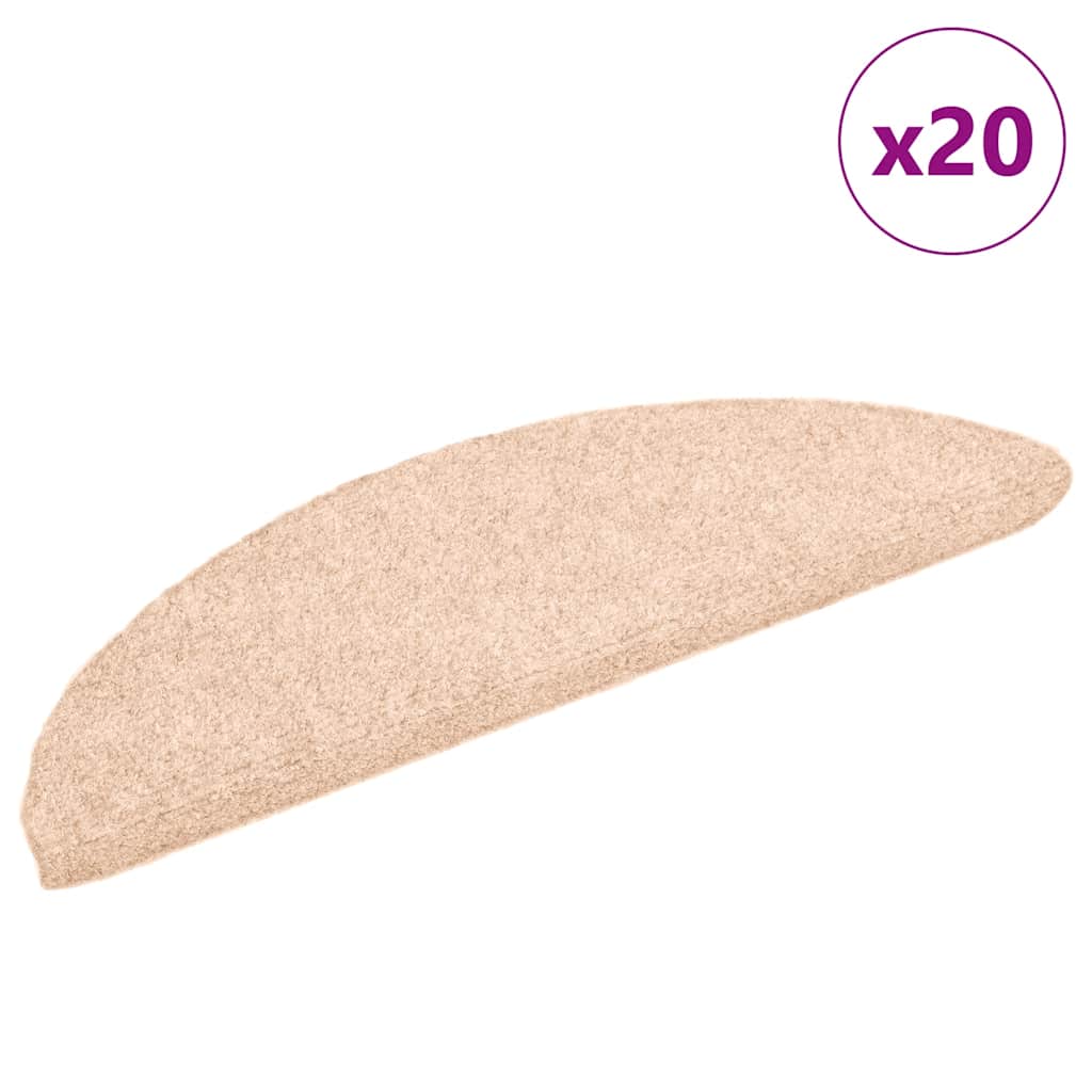 Maison exclusive - alfombrilla autoadhesiva escalera 20 uds crema 56x17x3 cm