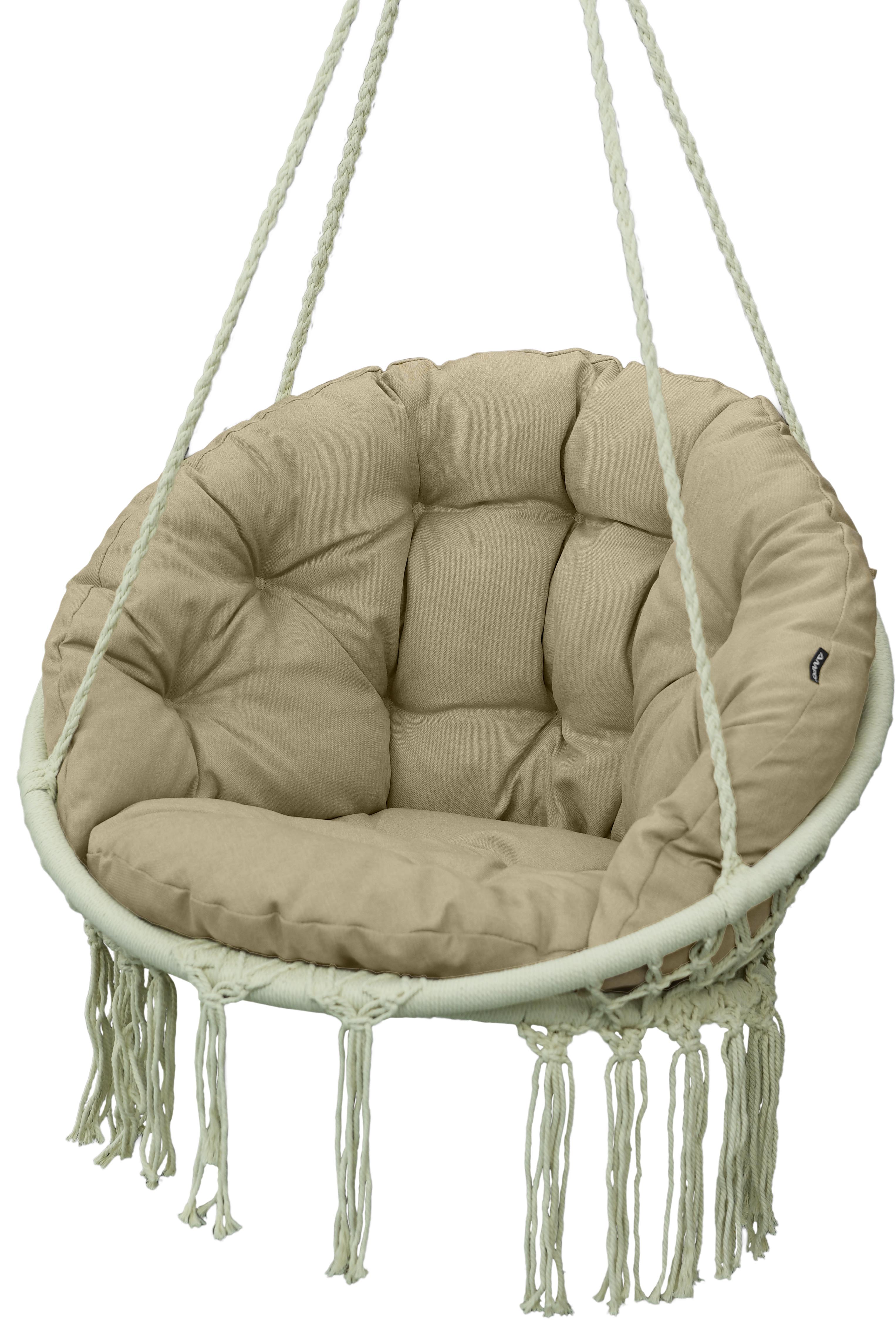 Poduszka na fotel wiszący kosz bujany kokon bocianie gniazdo AMPO beżowy 1 szt.