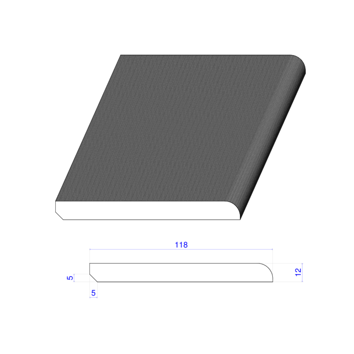Lot de 5 Plinthes Arrondies MDF Prépeint Blanc, L. 2,44 m x l. 11,8 cm x Ep. 1,2 cm - 7
