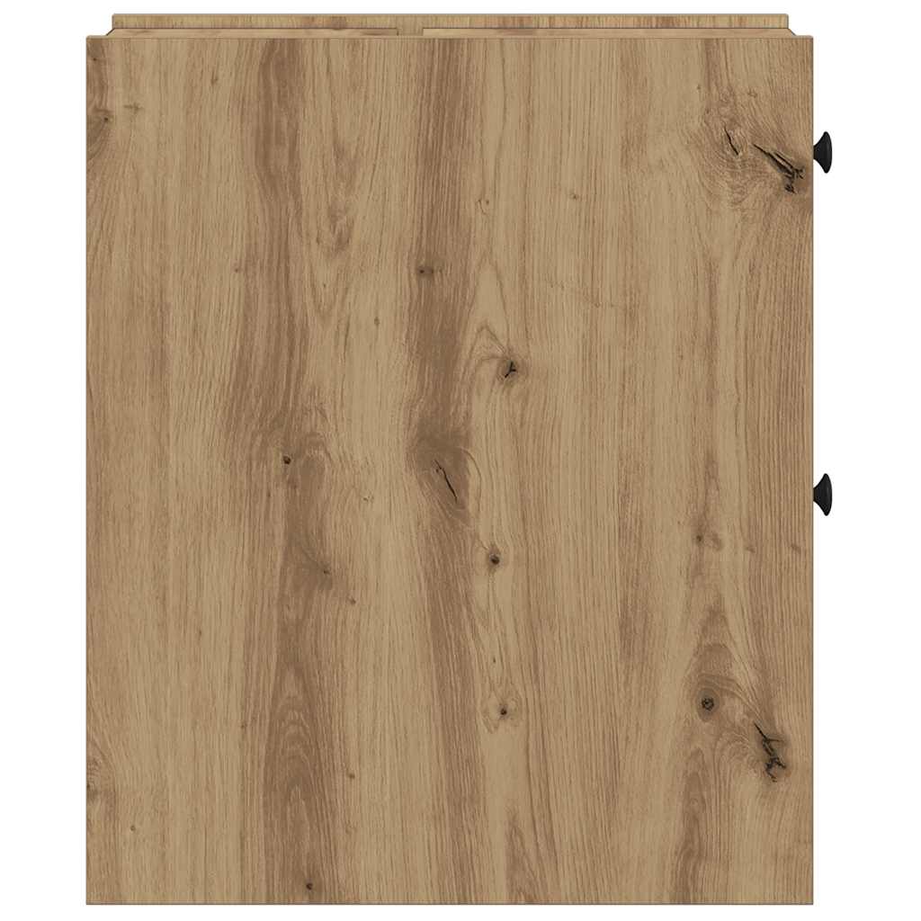 Armoire de salle de bain étroite avec roulettes chêne artisanal vidaXL - 6