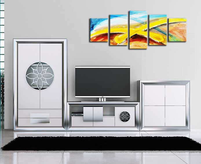 Pittura di arte astratta, stampa fotografica su legno, pittura decorativa moderna - 2