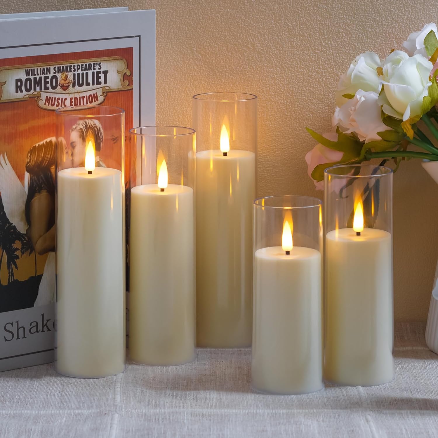 Set 10 Candele Led a Batteria con Timer e Telecomando