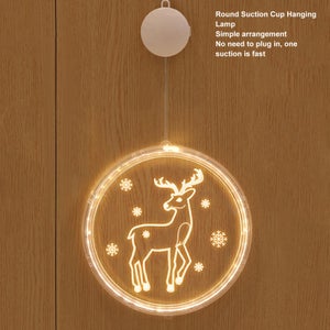 Déco Fenêtre Noël Humour : Père Noël Et Renne Effet Vitre Brisée - Autocollant Ventouse Pour Fenêtre, Porte Ou Vitrine - 2 Pièces