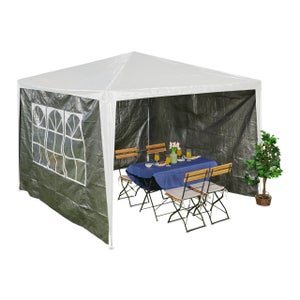 Parois Latérales Pour Tonnelle Lot De 4 - 3 Avec Fenêtre, 1 Avec Fermeture éclair, HxL 2x3 M - Vert, Protection Vent Et Pluie