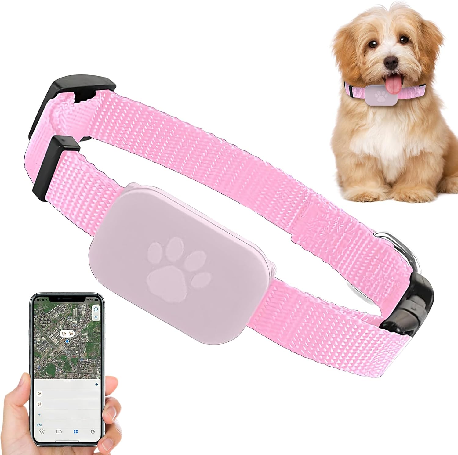 Collare GPS Impermeabile Per Cani E Gatti - Localizzatore Intelligente A Portata Illimitata, Compatibile IOS/Android, Senza Costi Mensili