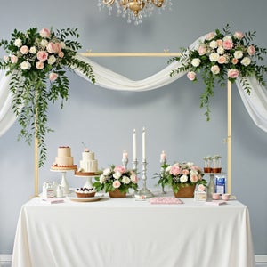 NUPTIO Support Fleur Mariage 3 Pièces 60/80/100cm - Colonnes Métal Or Avec Panneau Acrylique Pour Décoration Élégante