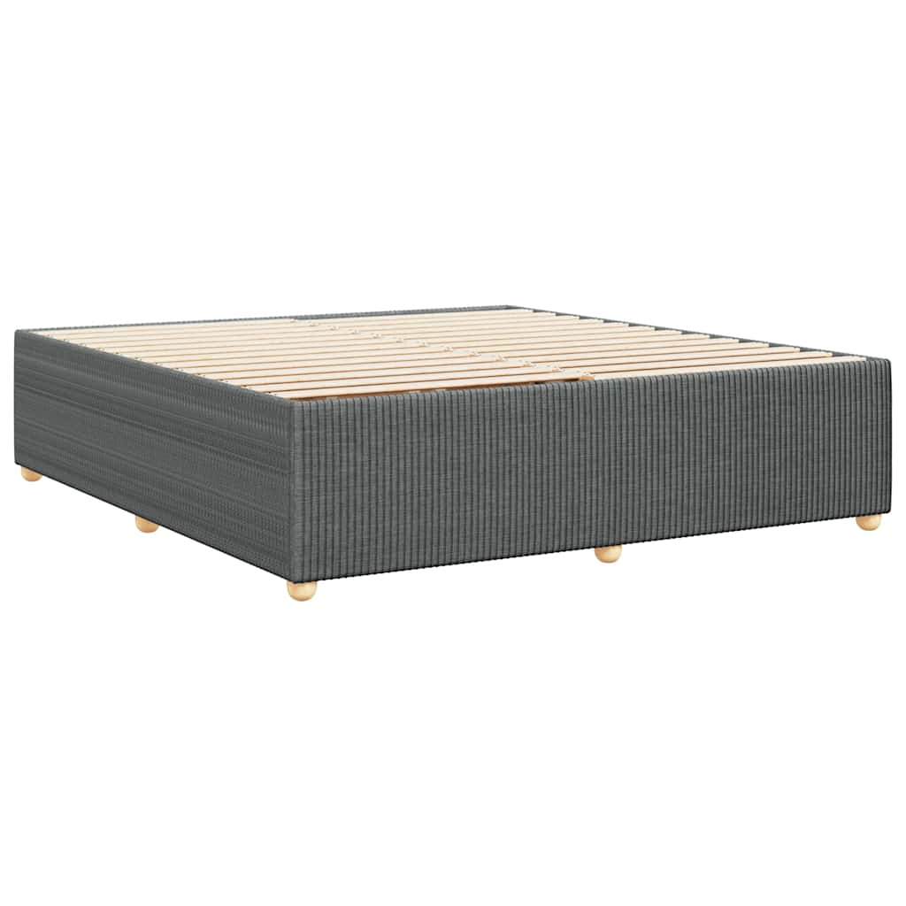 Cadre de lit sans matelas gris foncé 200 x 200 cm tissu - 6