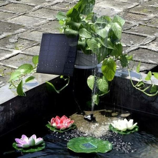 Pompe de fontaine solaire, pompe à eau avec panneau solaire monocristallin de 1,2 W pour bassin de jardin, bassin à poissons, petit bassin, noir - 3