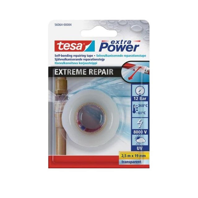 Bande de réparation tesa® extra Power tesa 56064-00003-00 transparent (L x l) 2.5 m x 19 mm 1 pc(s)