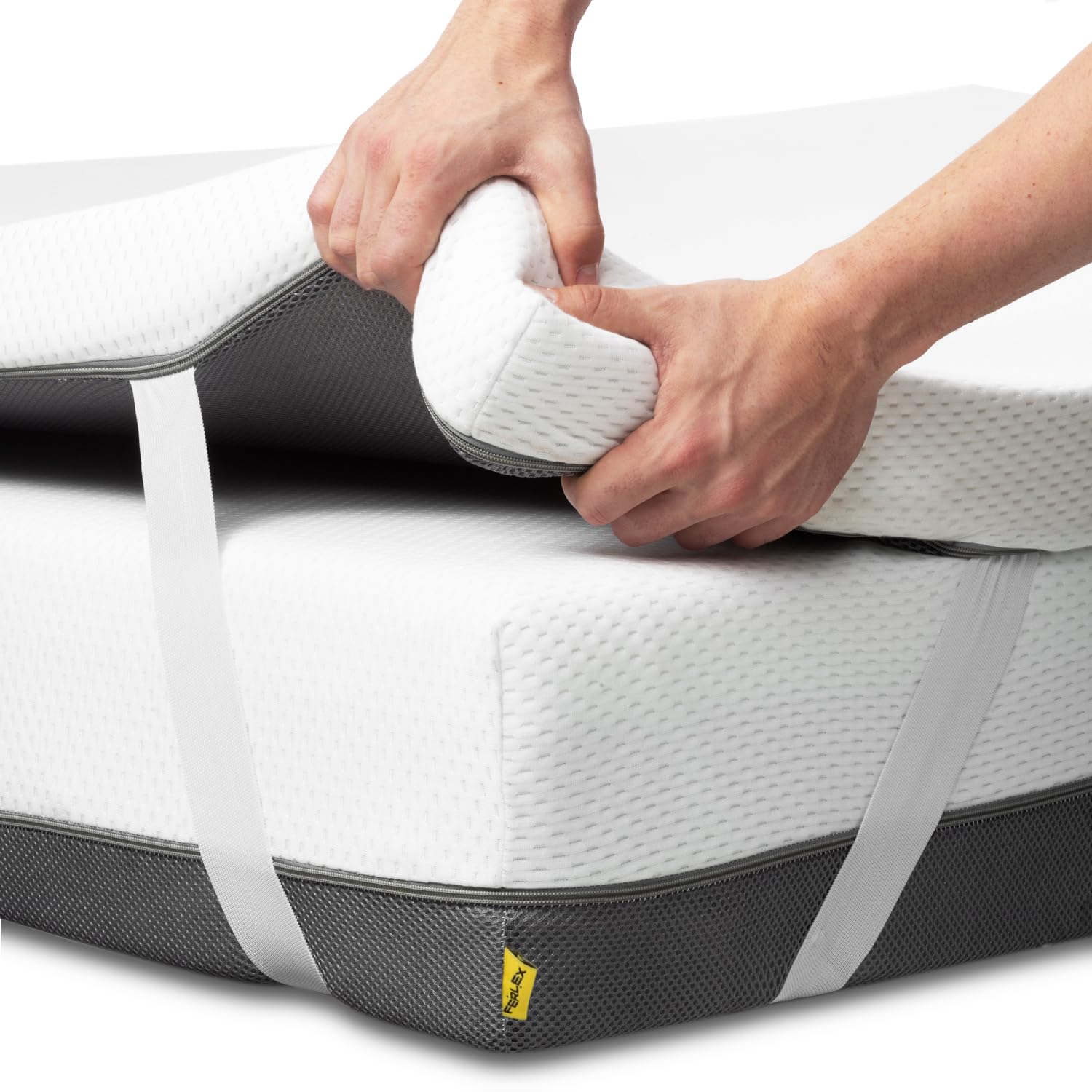 LINSY LIVING Coprimaterasso Memory Foam 8 Cm Con Gel – Matrimoniale Queen Size, Sfoderabile E Antiscivolo - 6
