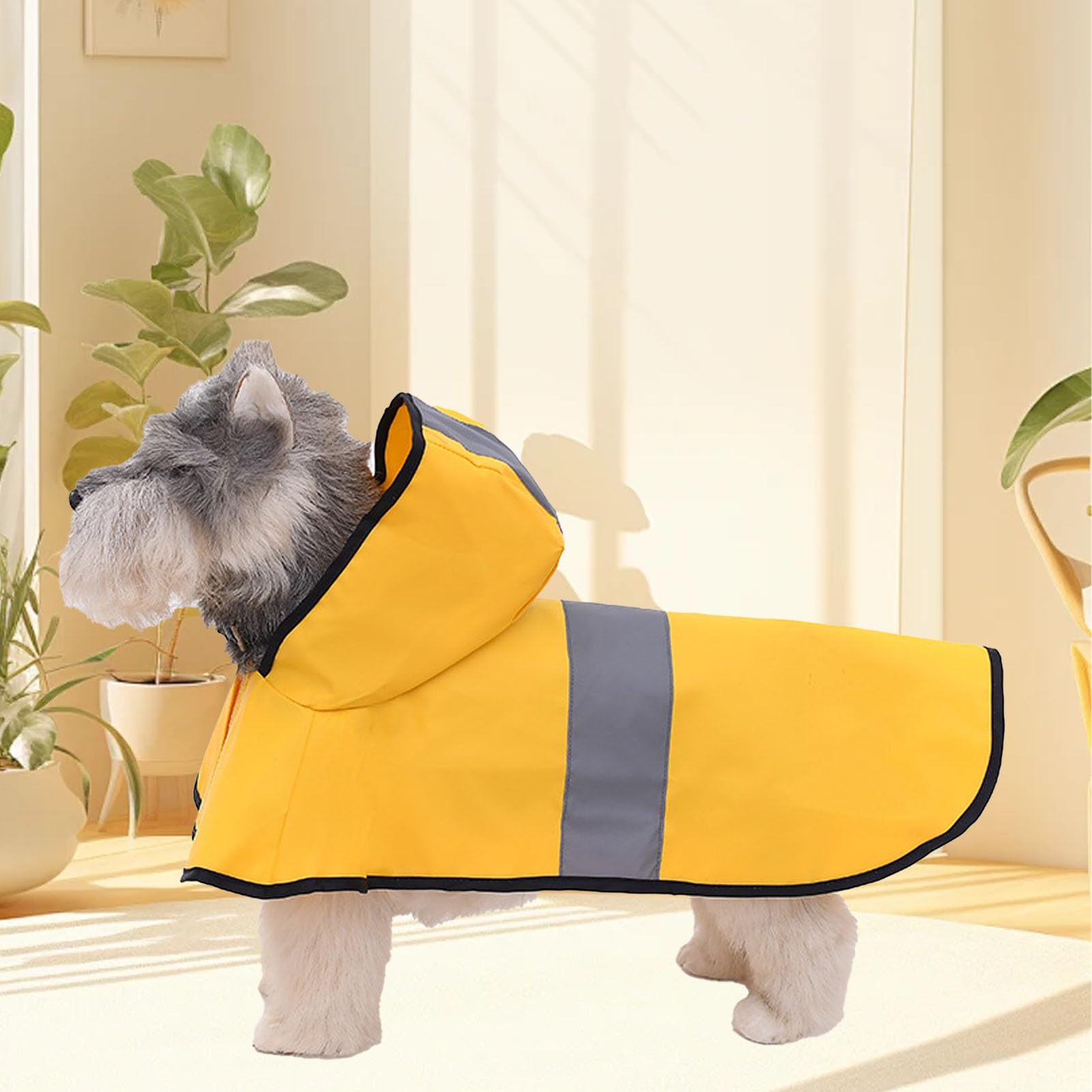 Chubasquero para perros con tira reflectante, chaqueta impermeable