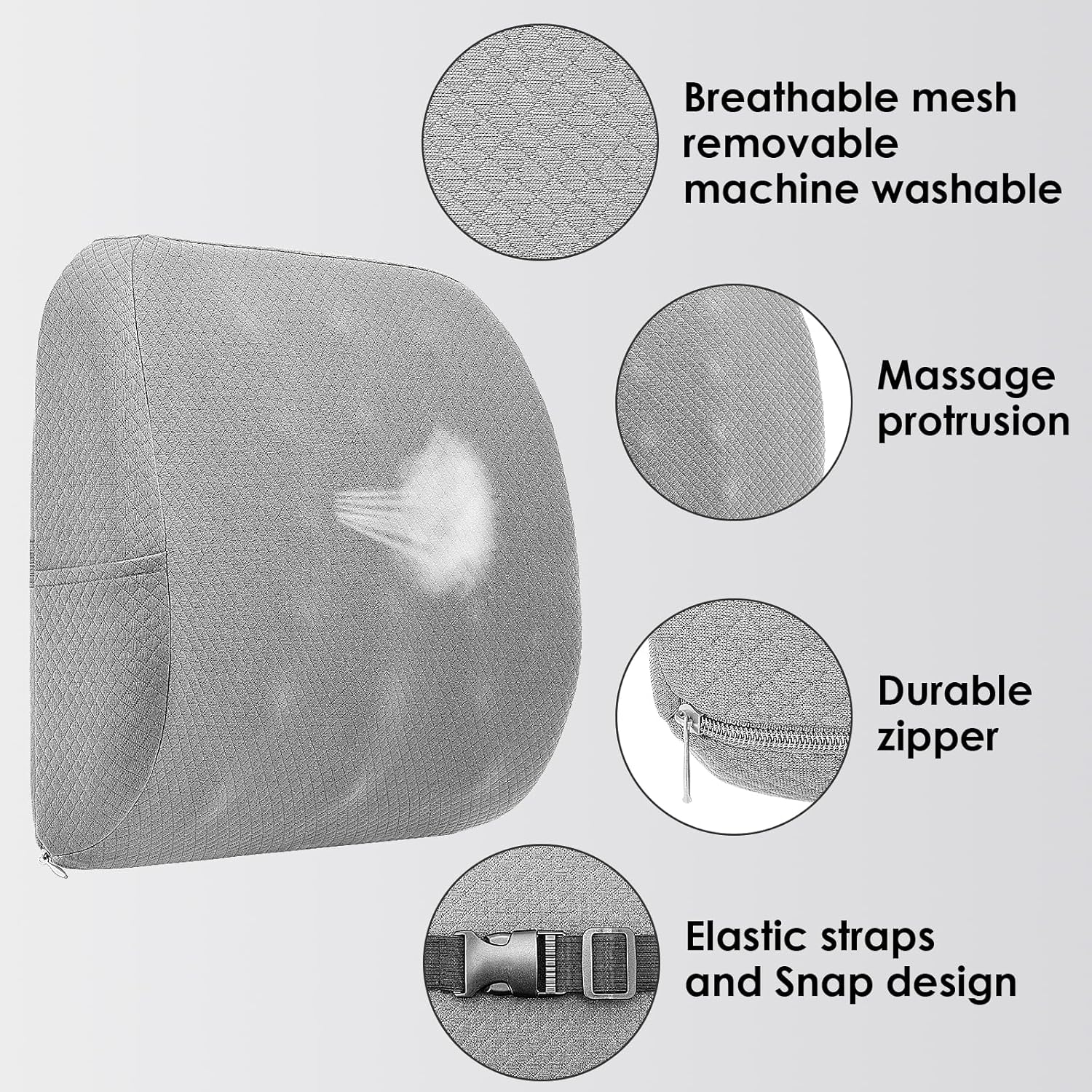 Cuscino per poggiatesta e supporto lombare per auto, cuscino per poggiatesta auto in cotone memory, morbido cinturino in memory foam, supporto lombare per un'esperienza di comfort per alleviare il