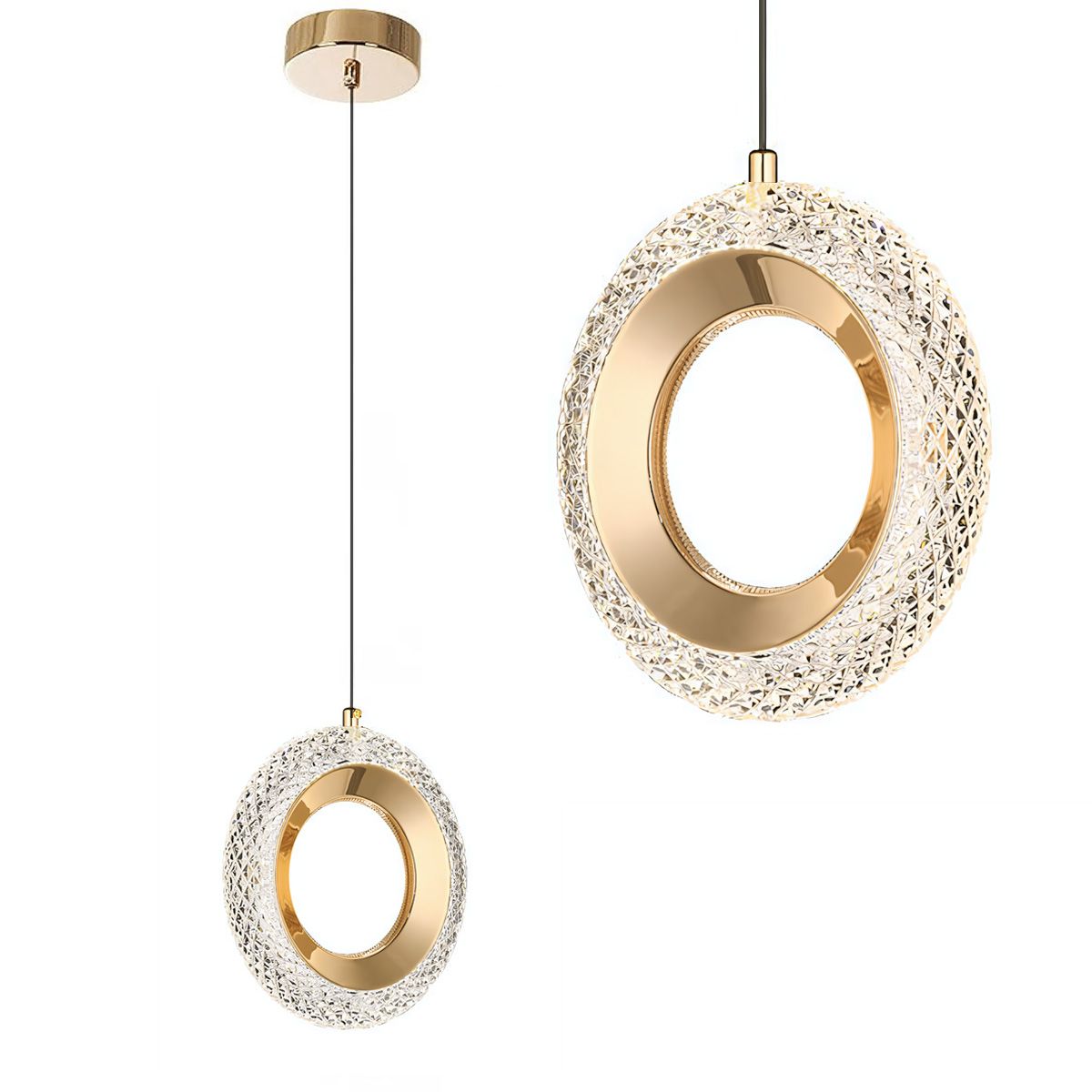 Lampa Sufitowa Wisząca Kryształowa Led Toolight Led G119-1Cp Złoty