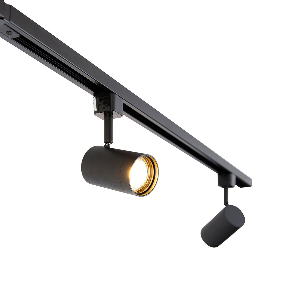 Système de rail luminaire plafond compatible pour led - moderne monophasé avec 4 spots noirs - Jeana - 4