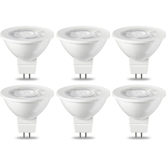 Paquete de 6 bombillas LED GU5.3 MR16, 5W, luz blanca cálida, no regulables, 220V [Clasificación de eficiencia energética G]