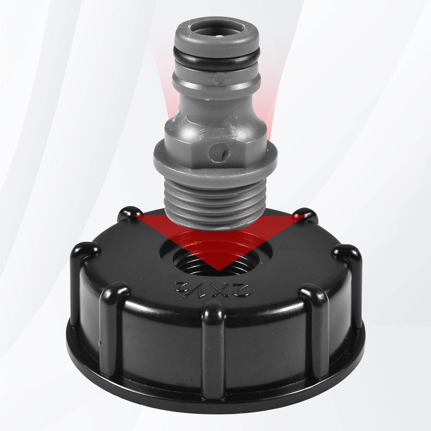 Adaptateur pour bouchon de réservoir IBC d'eau - raccord IBC S60x6 - trou fileté de 1/2 pouce - 3