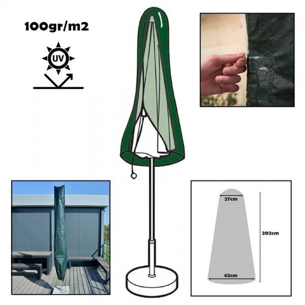 Funda protección cubre sombrilla ø27-42x202cm - 5