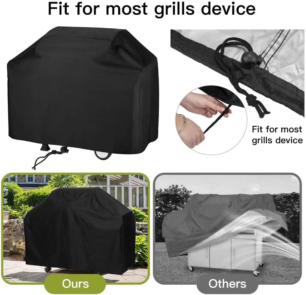 Couvercle de barbecue imperméable à l'eau barbecue, extérieur UV résistant à la poussière Heavy Duty barbecue couvercle 145x61x117cm - 3