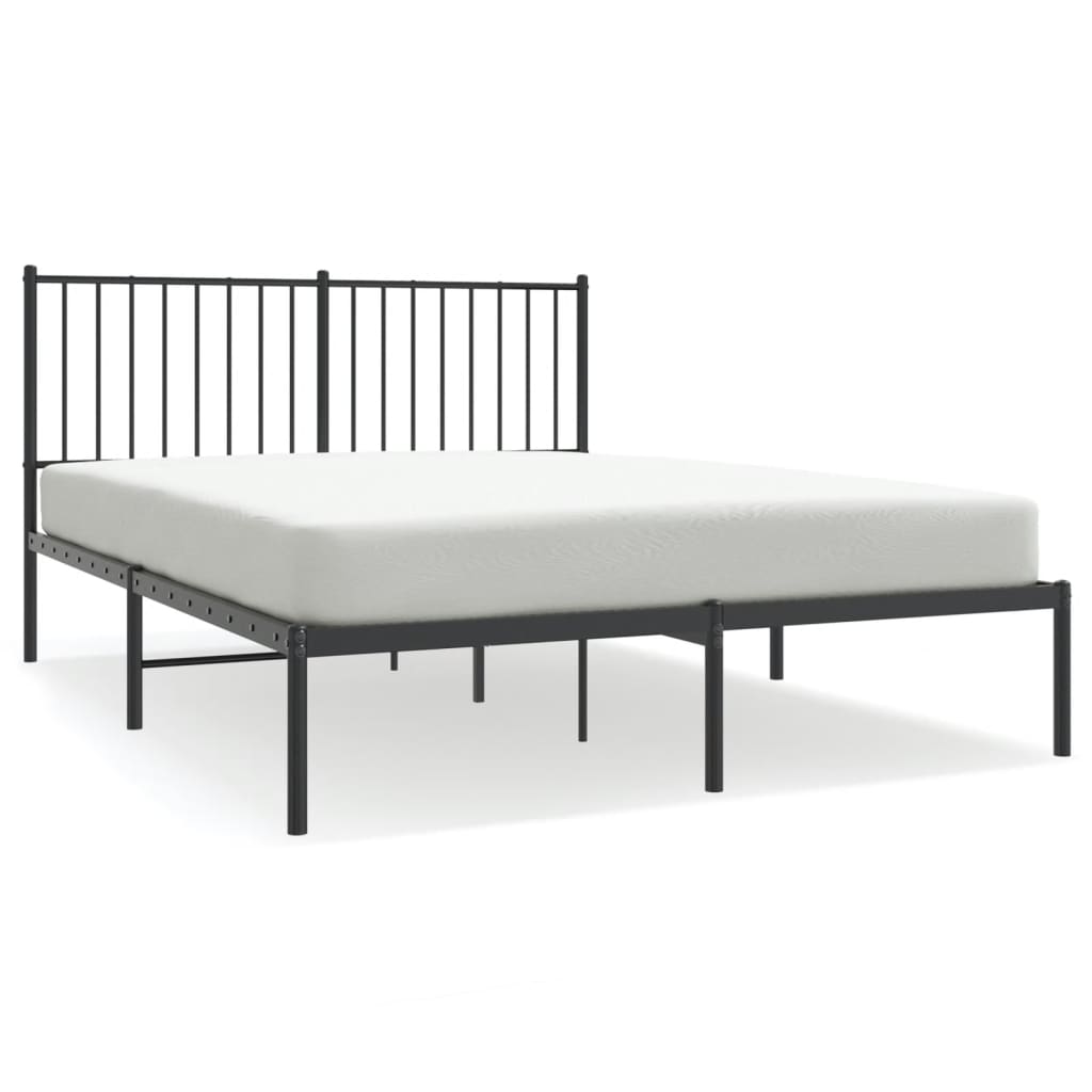 Łóżko Metalowe Czarne Rama Łóżka Ze Stelażem Do Sypialni Pokoju 140x190 cm