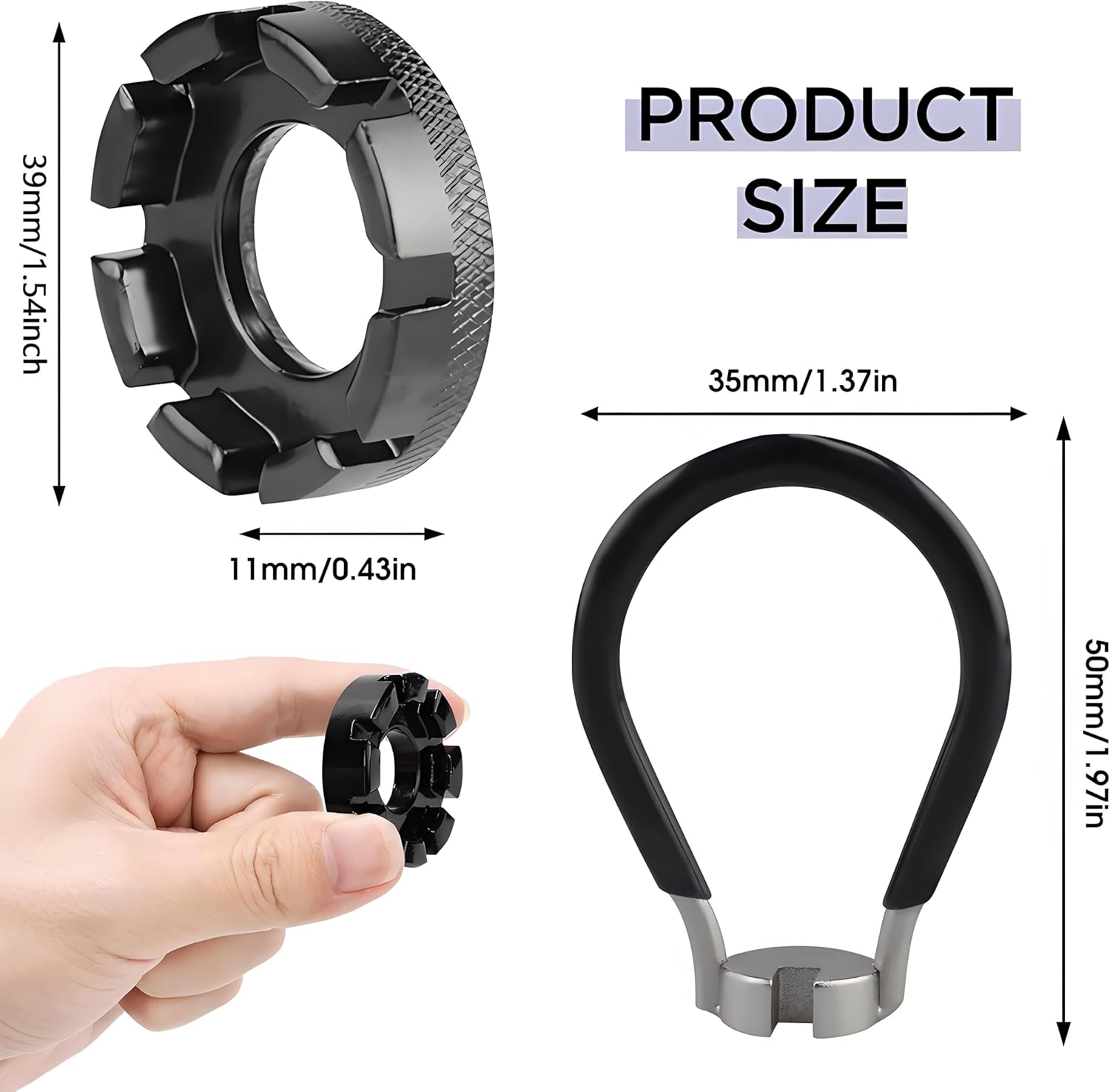 Clé à Rayons 8 Voies – Lot De 2, Acier, Tailles 10-15G (5mm à 3,23mm) – Pour VTT, Vélo De Route, électrique