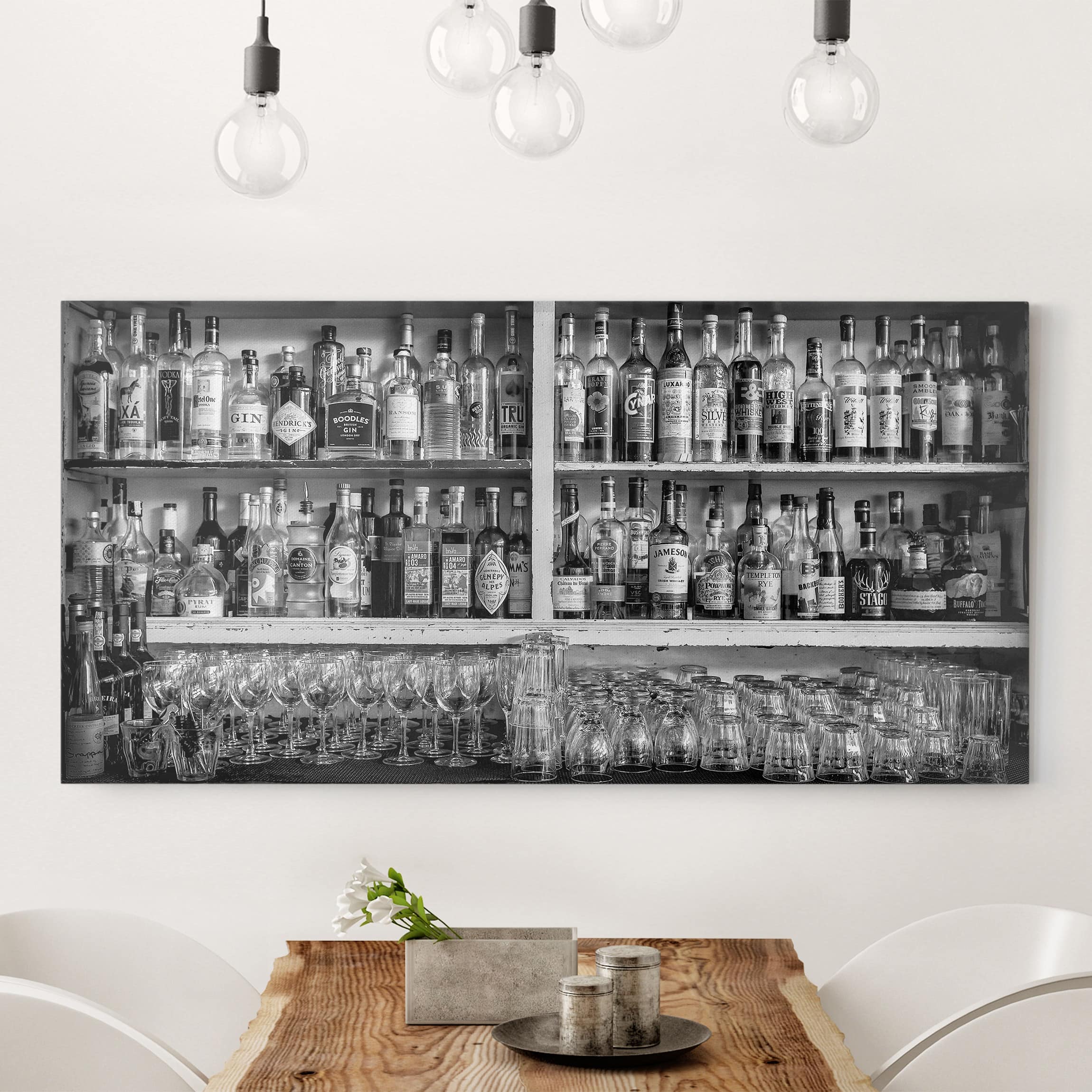 Lienzo cuadro en lienzo bastidor impresion en lienzo blanco y negro café fotografía 247 cocina comedor 60 x 30 cm