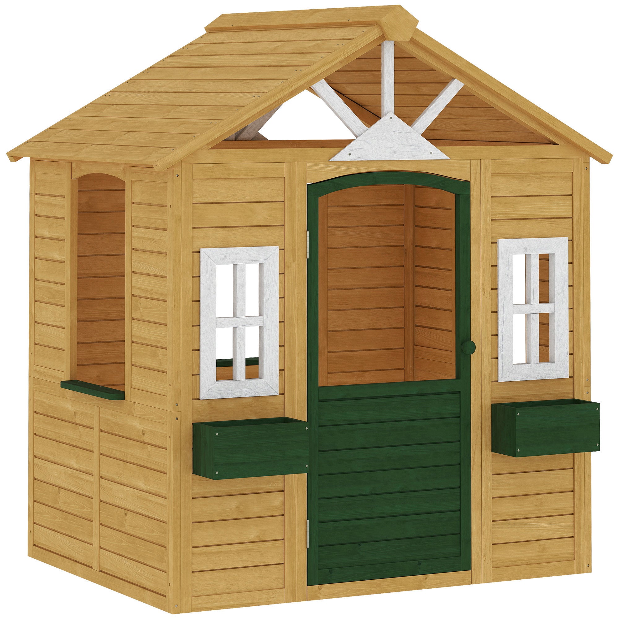 Casinha de Madeira Infantil AIYAPLAY Madeira de Abeto Madeira 134,5x97x150 cm - 2