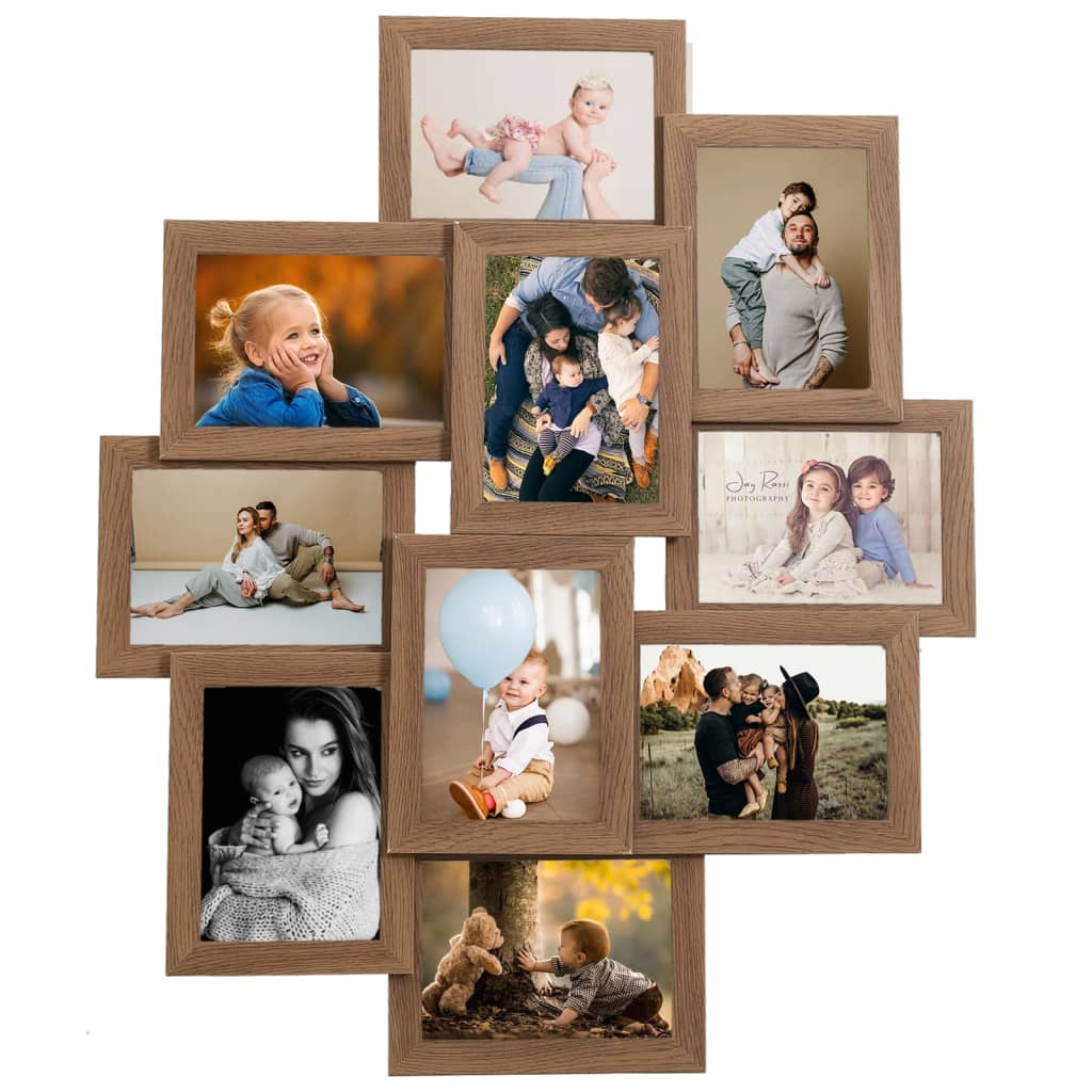 Lot De 3 Cadres Photo En Bois MDF - Tailles 10x15 Cm, 13x18 Cm, 15x20 Cm - Verre Acrylique Incassable - Décoration Murale Ou De Table - Style Bois Gris Et Blanc