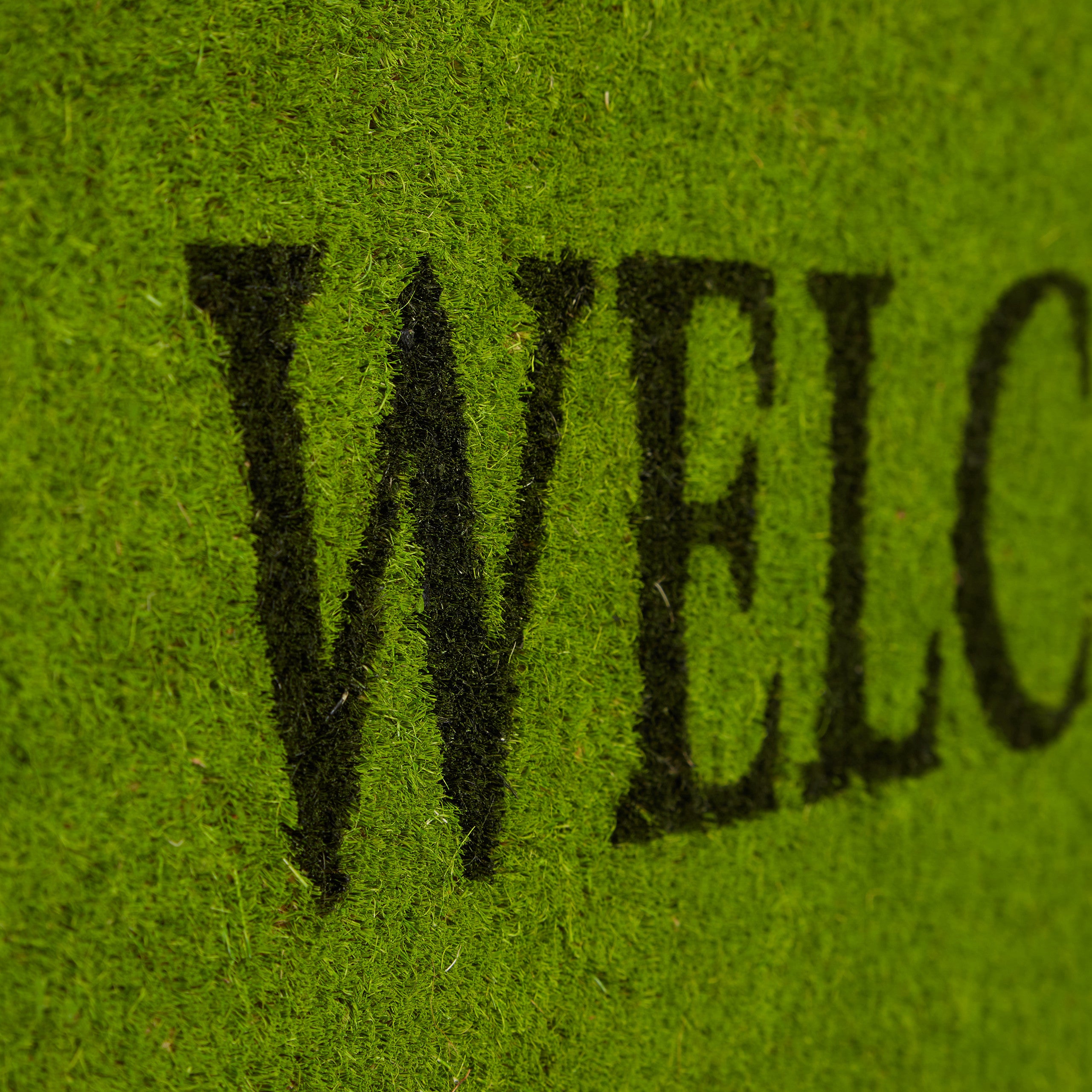 Paillasson long fibre de coco tapis de sol WELCOME 75x25 antidérapant vert, Relaxdays - 5