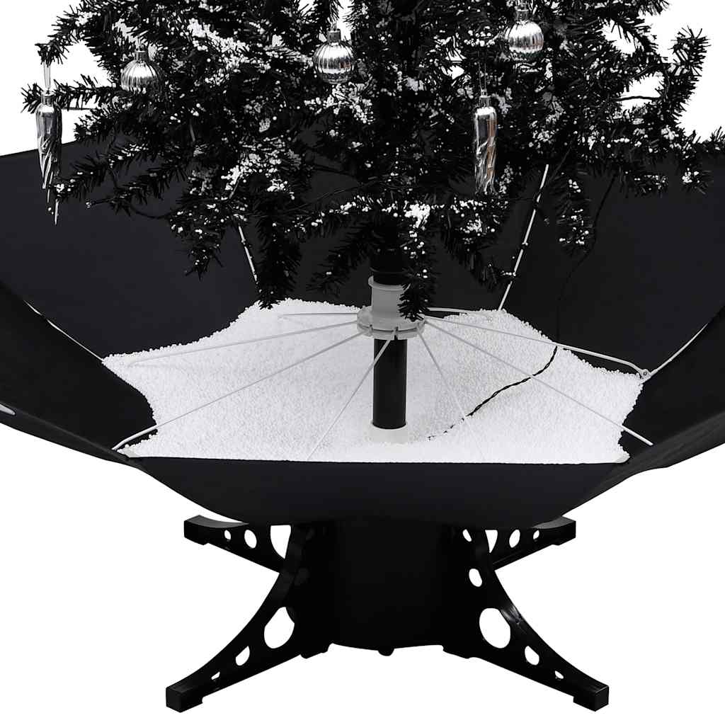 Choinka sypiąca śniegiem, podstawa parasolowa, czarna, 170 cm - 4