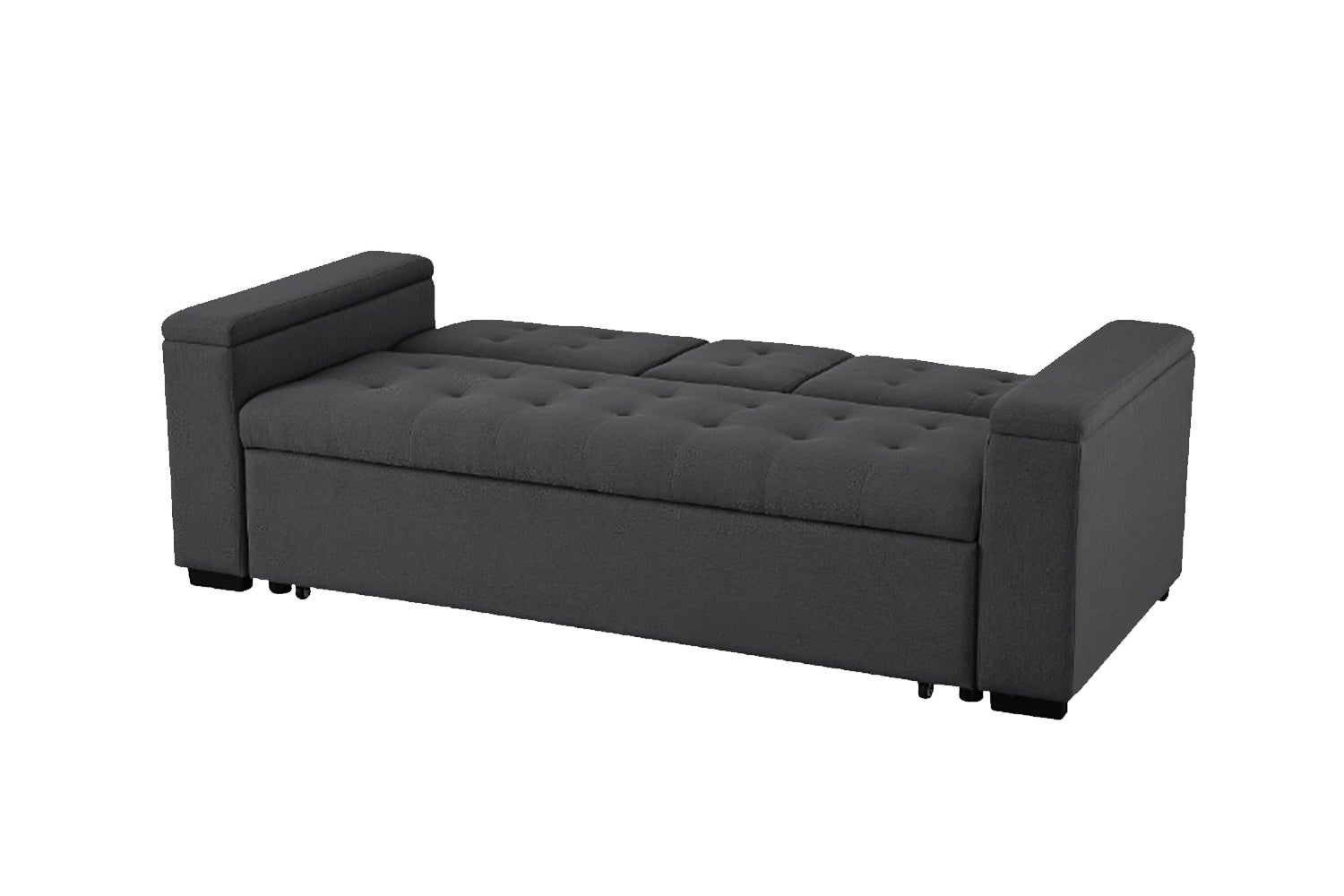 Canapé convertible 3 places en tissu gris foncé NOHO - 3