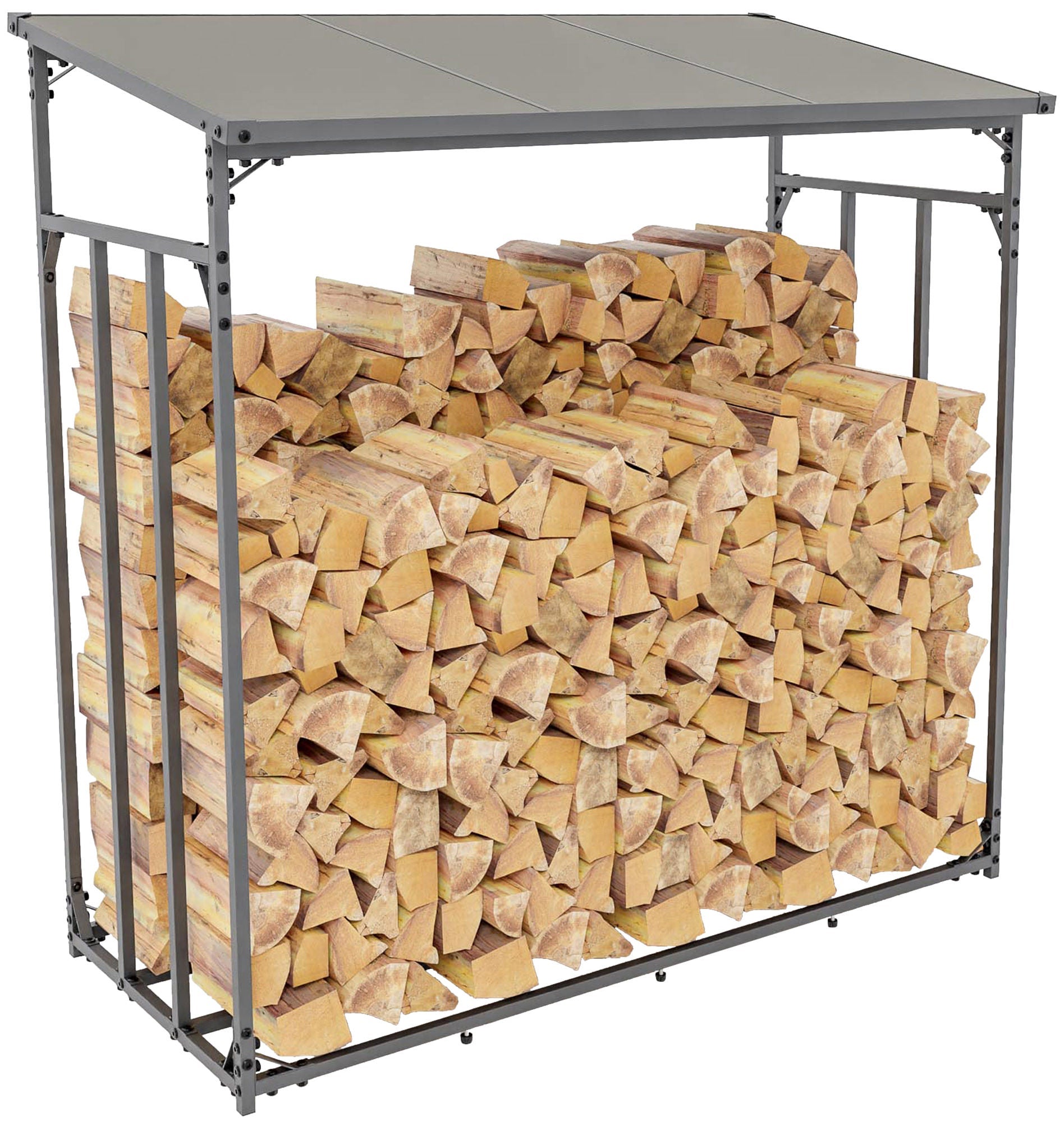Étagère à Bois QUICK STAR Aluminium XXL - 185x70x185 Cm - Capacité 2,3 M³ - Toit Polycarbonate