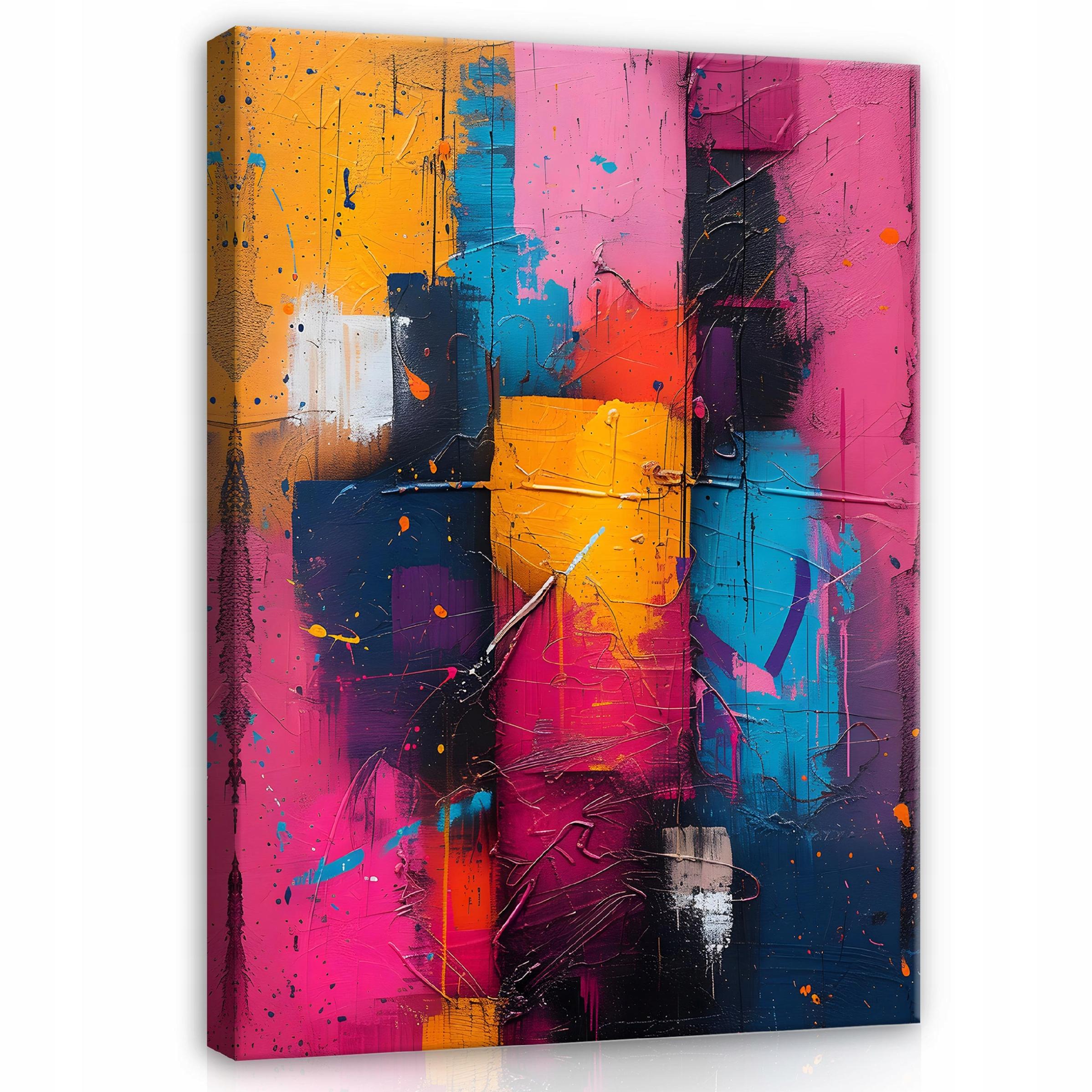 Impression sur Toile Abstrait Colorée Moderne 120x80 cm XXL Tableau ...