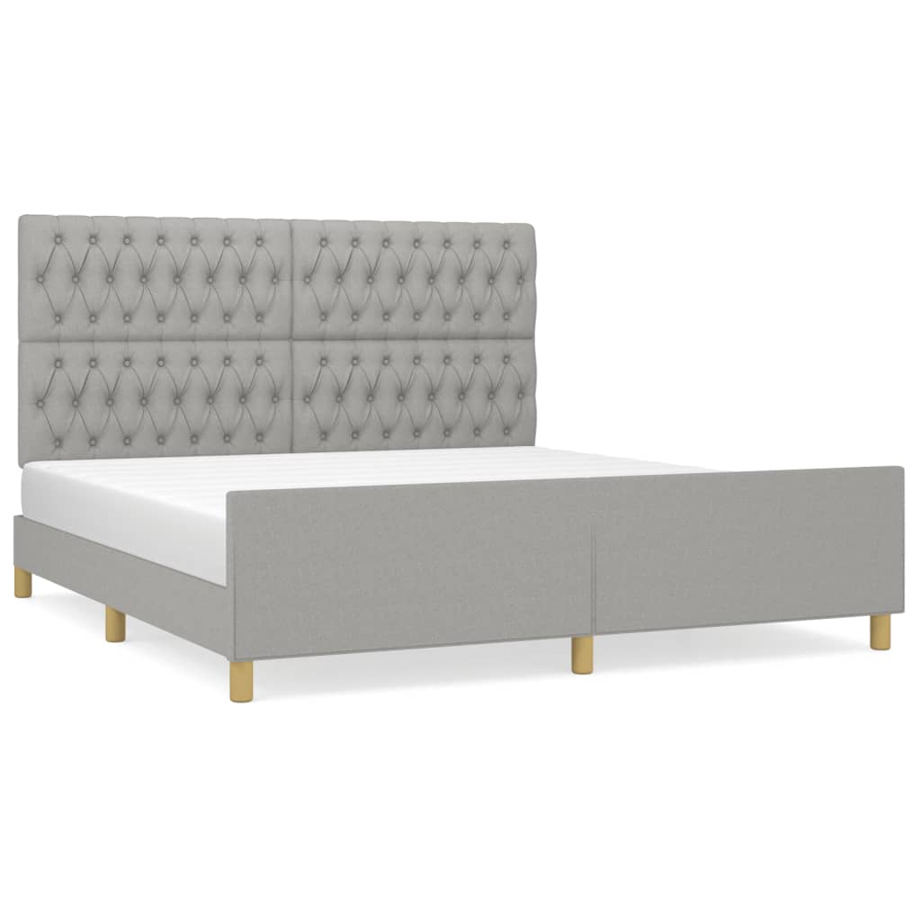 Cadre de lit sans matelas gris clair 180 x 200 cm en tissu - 2