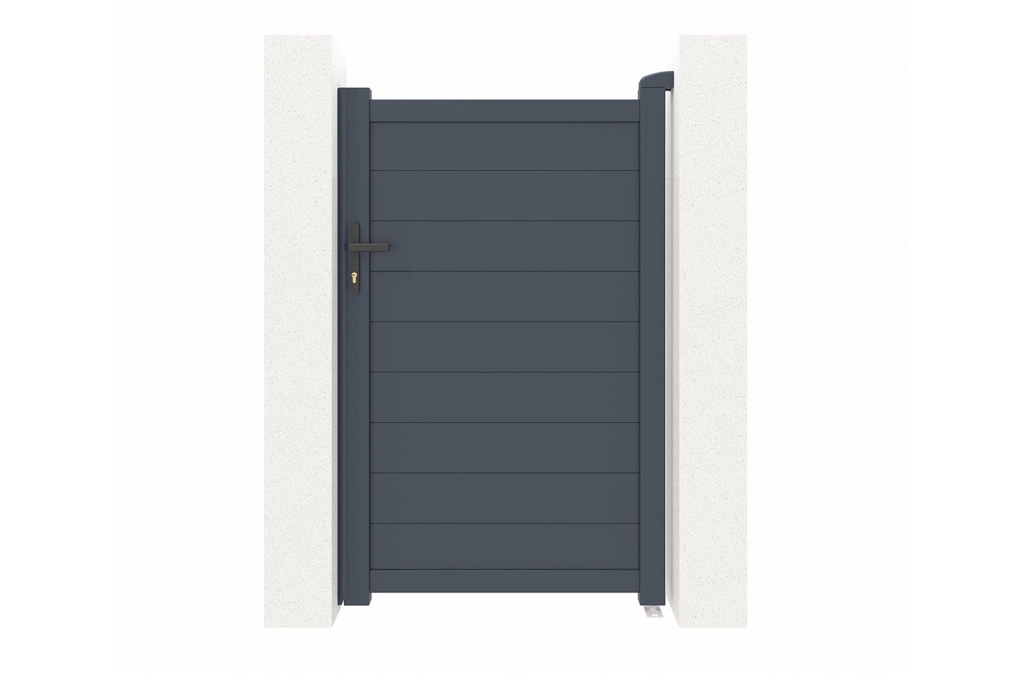 Portail battant 4m EIGER H.160cm + Portillon 1m EIGER H.160cm aluminium gris - 4